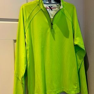 Robert Graham lightweight men’s 1/4 zip sweater neon green.